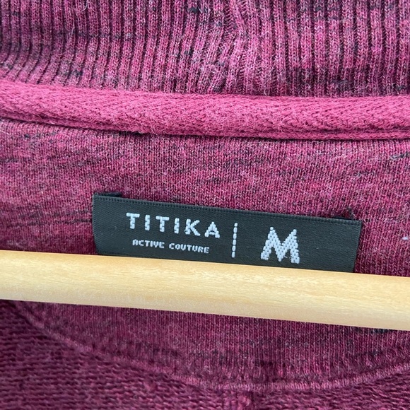 TITIKA Active Wear Couture Burgundy Cowl Neck Yoga Terry Clothe Wrap Sweater - Picture 5 of 8
